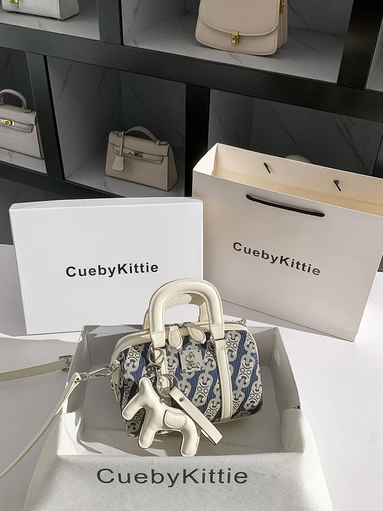 cueby-kittie-women's-shoulder-bag-2026-new-style-boston-pattern-pillow-bag-chain-print-casual-commuter-handbag-leather