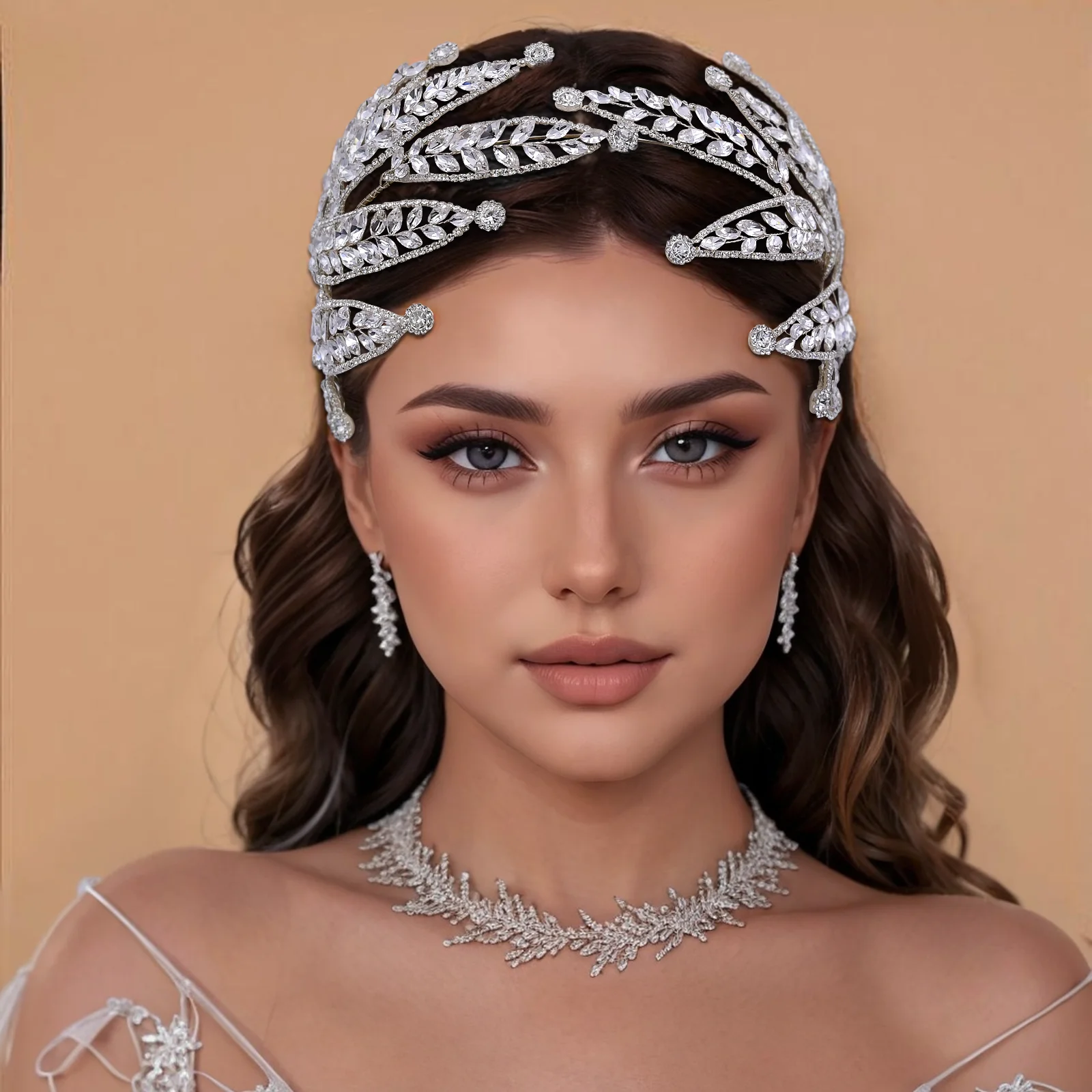 HP501 Elegant Rhinestone Headband for Women Tiara Bridal Headpiece Bridal Headwear Wedding Hair Accessories Princess Crown