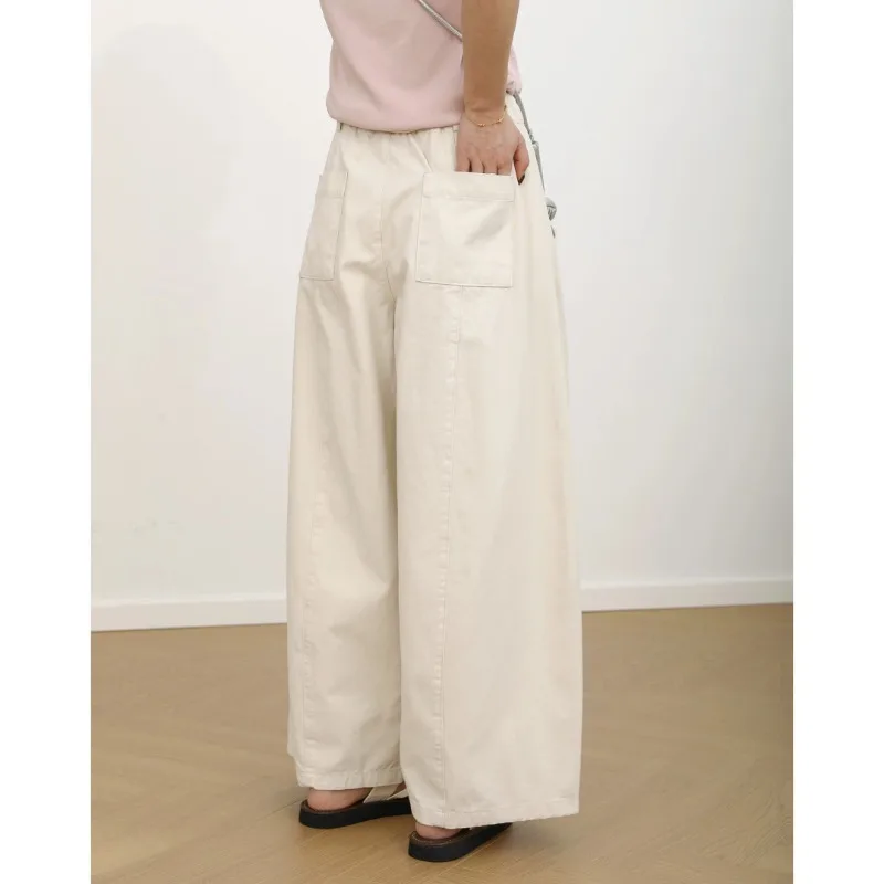 Koreanische lässige, einfarbige Basic-Hosen für Damen, modische, schlichte All-Match-Damenhosen, Sommer, neue lässige, weiche, lange Hosen in Übergröße – Detail 5