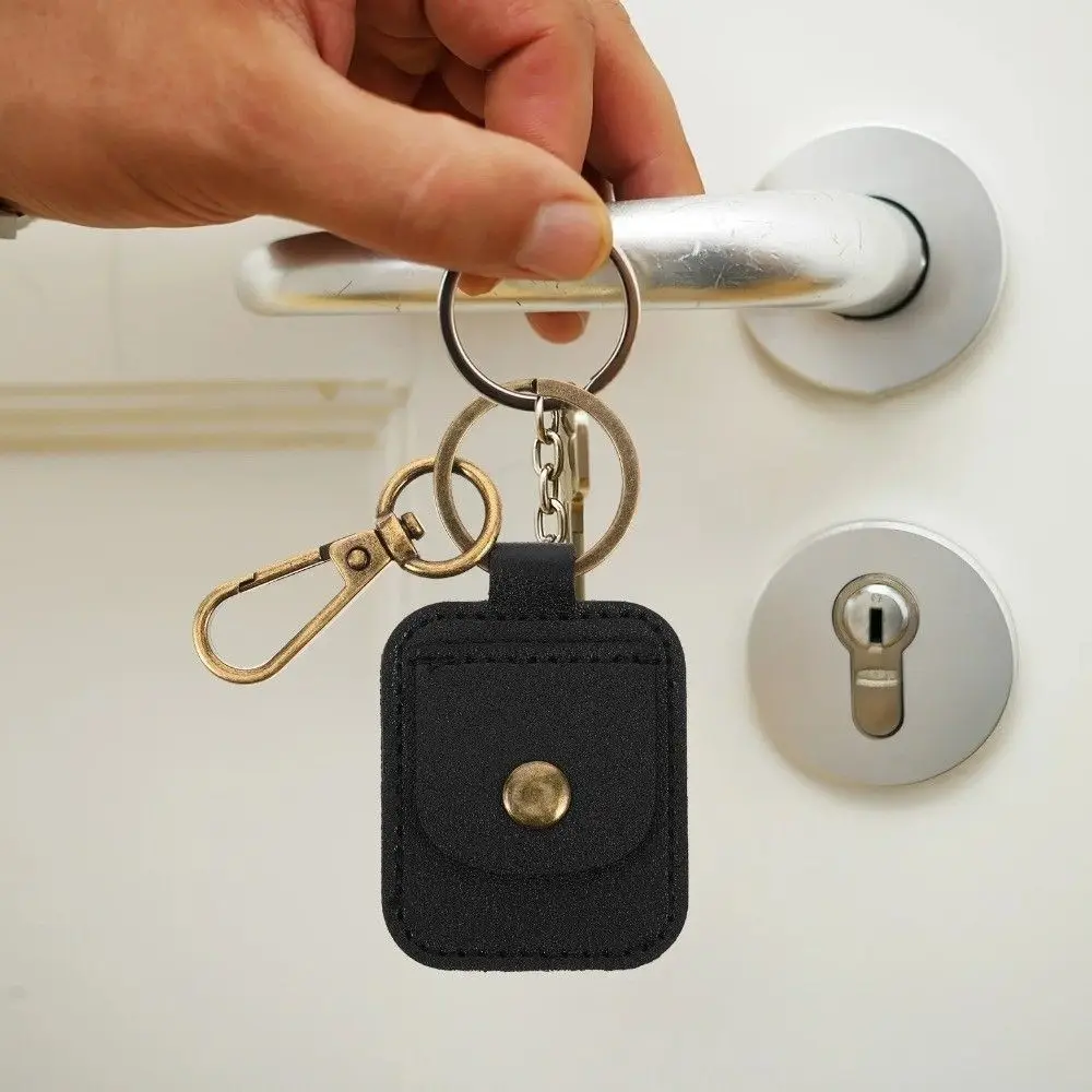 Lightweight Portable Leather Ring Jewelry Pouch Faux PU Coin Holder Key Ring Vintage Handmade Mini Wallet Thin