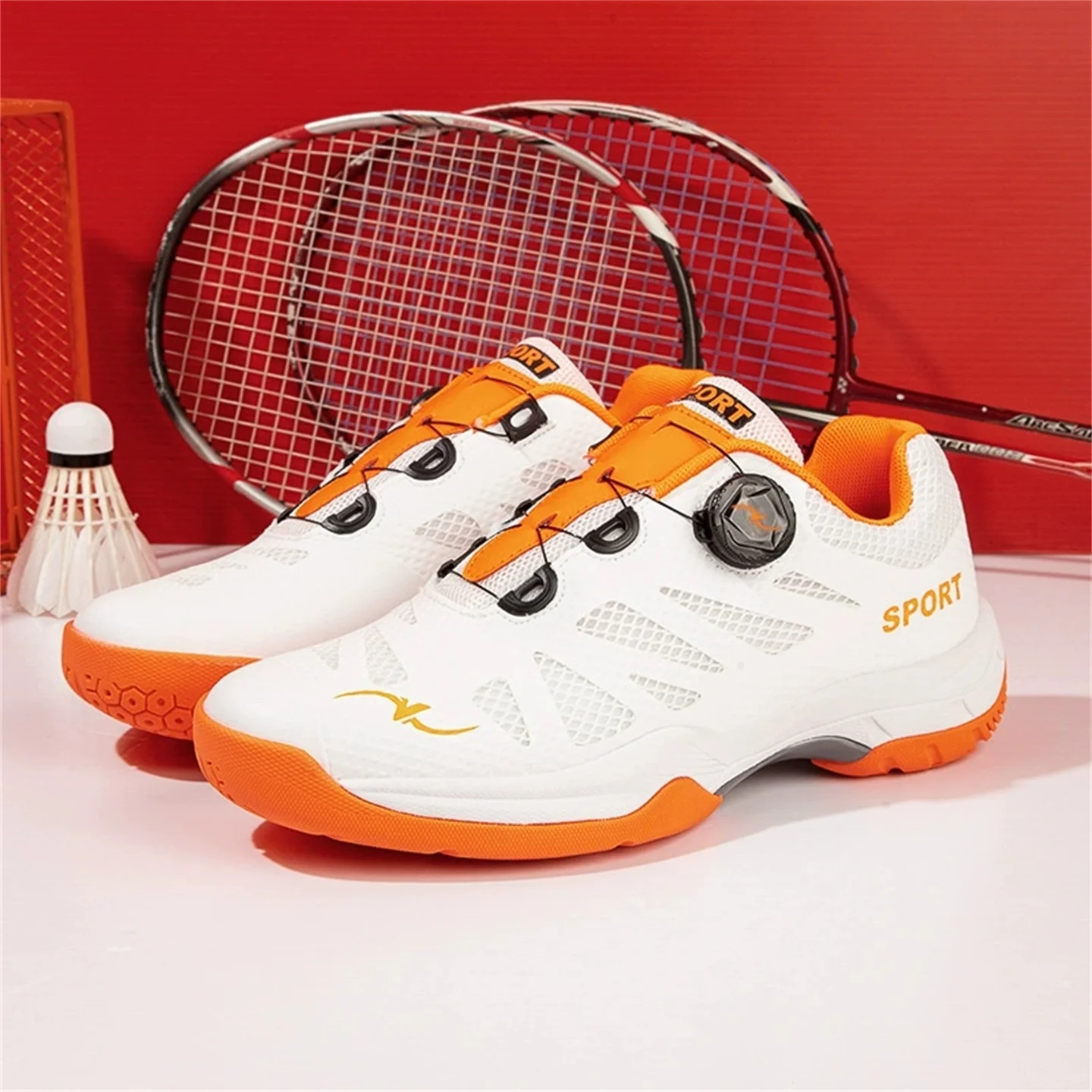 Professional Unisex Tennis Badminton Pickleball Shoes - Rotating Buckle Design, Carbon Plate, Lightweight Training Sneakers
