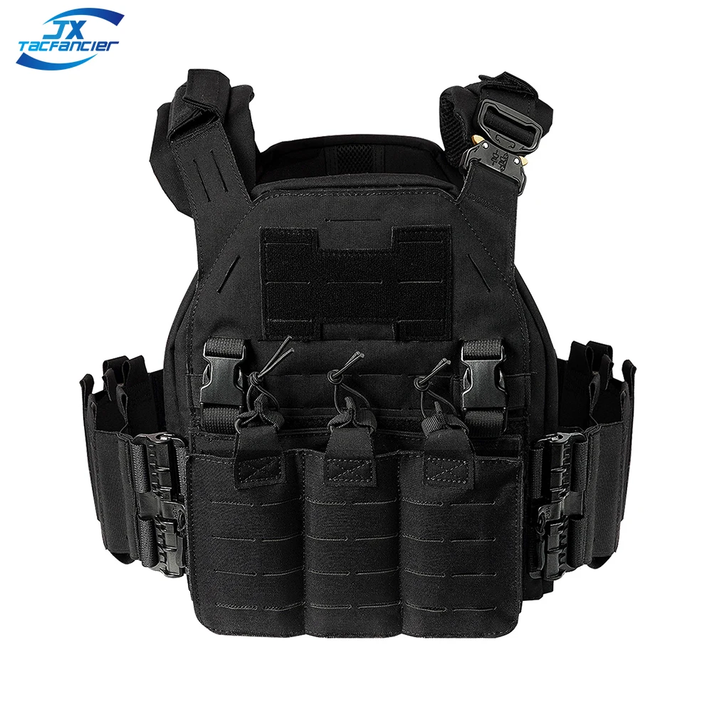 Tactical Vest Plate Carrier Body Armor Quick Release System Magazine Panel Elastic Cummerbund Airsoft Paintball Hunting Vest