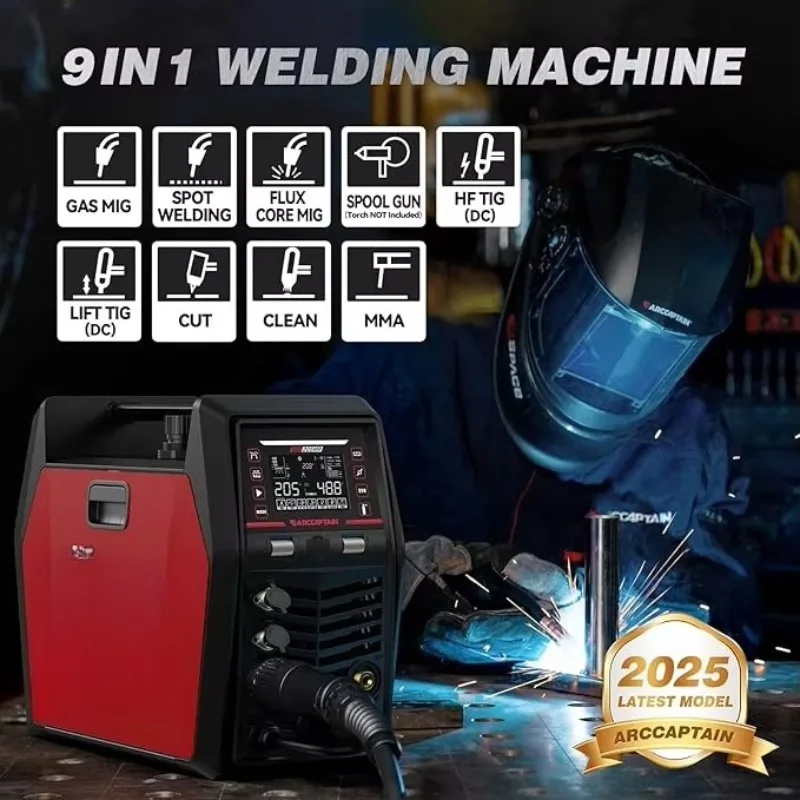 9 in 1 Control Application Control Cutting Machine/Pulse MIG/Flux Core/Spool Gun/DC High Frequency/Lifting Tungsten Argon Arc