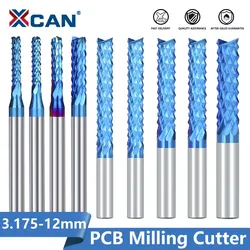 XCAN Carbide Corn End Mill 3.175-12mm Shank PCB Milling Cutter Nano Blue Coated PCB End Mill CNC Cutting Milling Tools