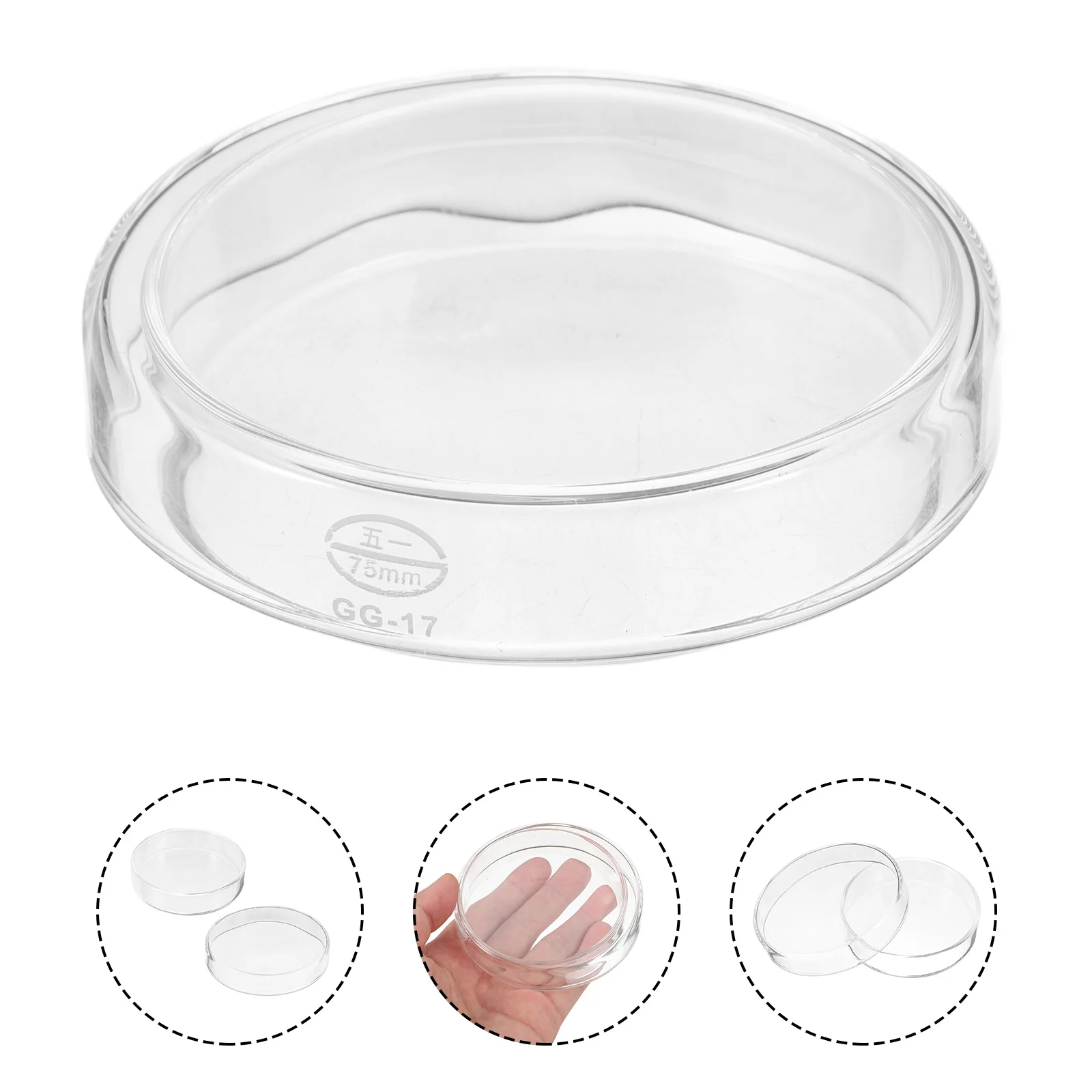 

1 set 1 Set Glass Cell Culture Dishes 90Mm Petri Dish Laboratory Use Autoclavable Agar Plate Transparent Teaching