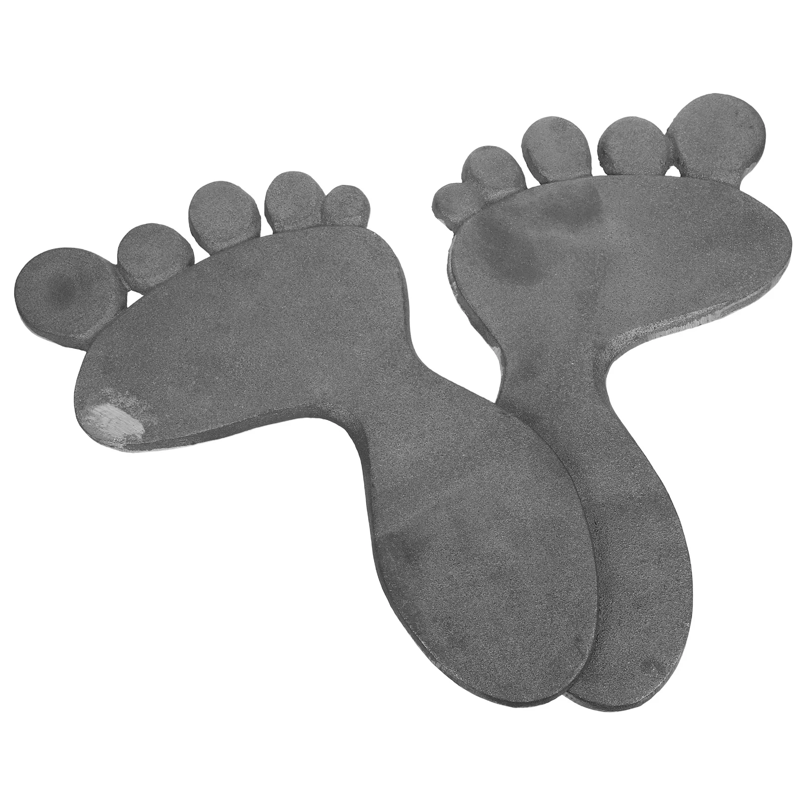 

1Pair Cast Iron Footprint Stepping Stones Heavy Duty Outdoor Garden Path Decor Rustic Walkway Markers for Lawn Landscaping Yard