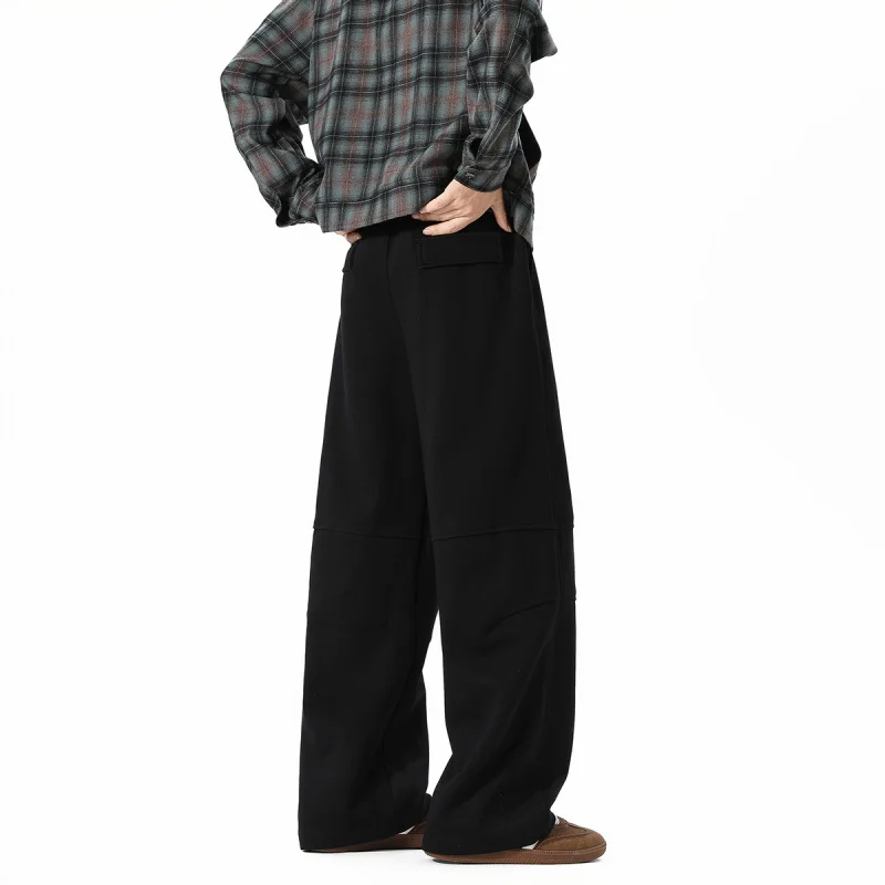 【Mirrordust】25American Style Autumn Polyester Cotton Long Pants Men's Sports Casual Sweatpants