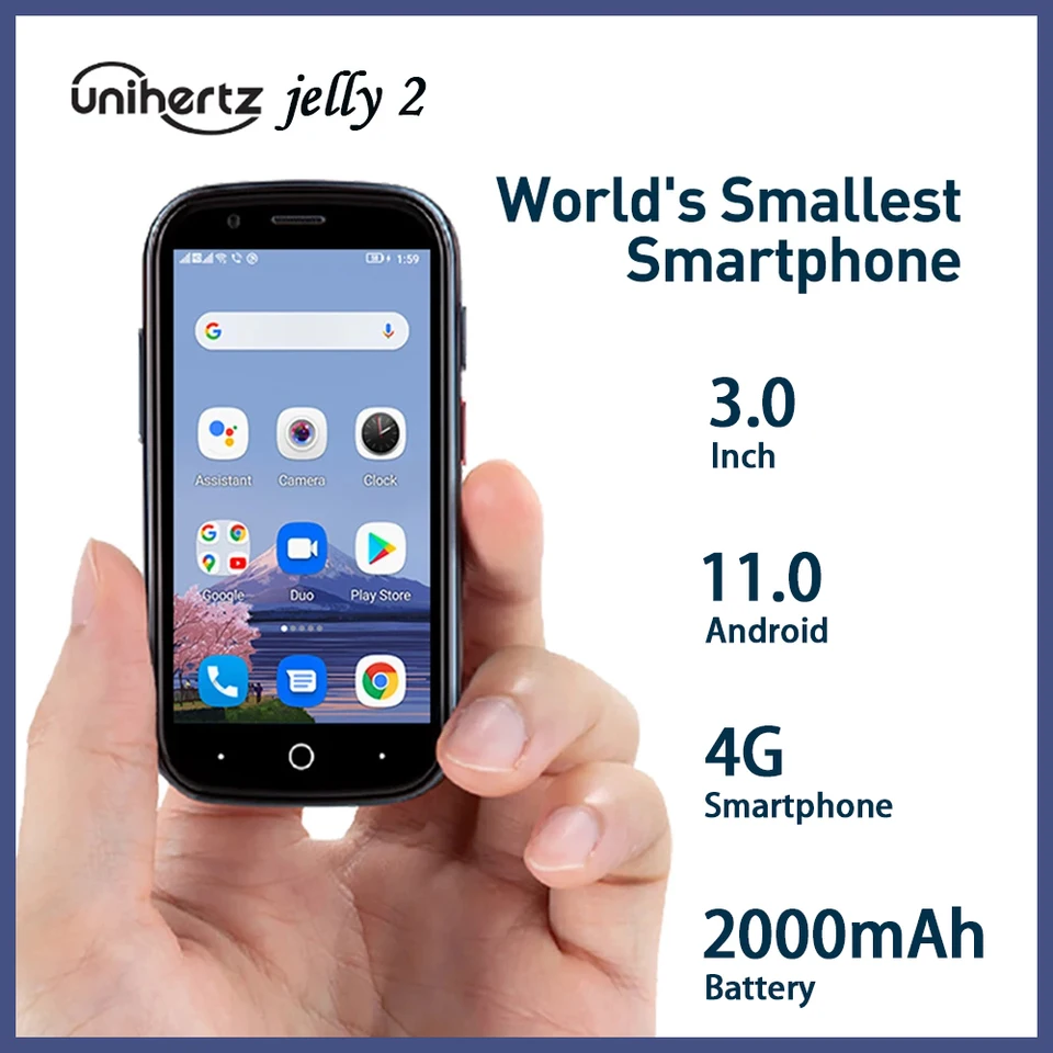 Unihertz-物理的な2つのミニ携帯電話,3インチ画面,6GB RAM,128GB ROM