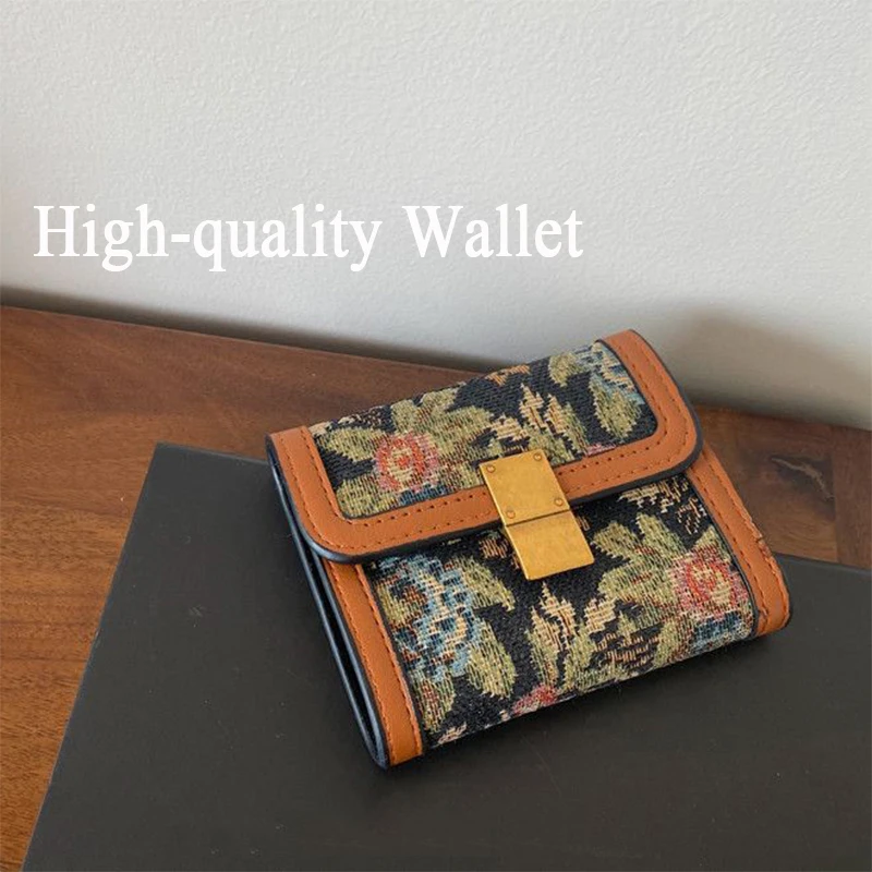 New Wallet Women\'s Flower Zero Wallet Multi Card Card Bag Money Clip Elaborated Vintage Wallet for Women