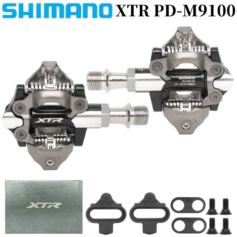 SHIMANO XTR PD M9100 MTB Bike Pedal Mountain Bike Self-Locking Pedals With SM SH51 Cleat Set Shimano Original Bicycele Pedals