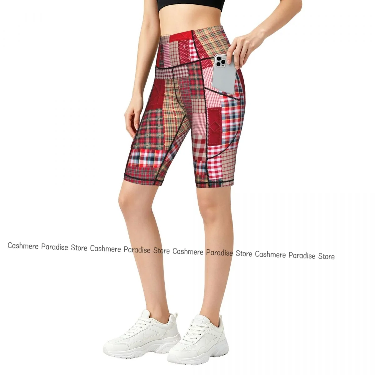 

Multi Colored Blinds Sport Yoga Shorts Pants Women Fitness High Waist Hip Lift Running Yoga Side Pockets Tights Sportswear