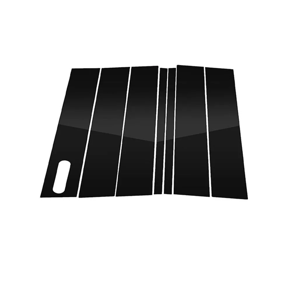 For Ford Explorer 2006-2010 Window Pillar Cover Panel B C Pillar Trim Glossy Black ABS Plastic Trim Set 7 Piece