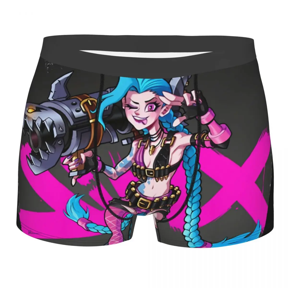 

Jinx Pop мужские боксеры нижнее белье Arcane League of Legends, очень дышащее, Высококачественная идея для подарка