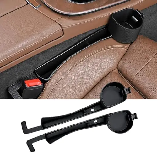 

2026 Upgraded Car Seat Gap Filler with Holder & Hook – Black Organizer for SUV, Sedan, Truck