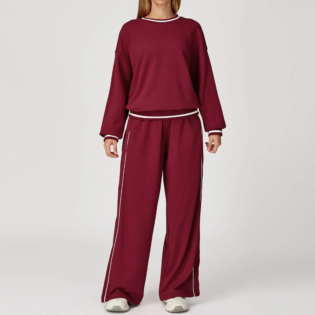 

Yoga Set Sports Fitness Casual Color-Block Sweatshirt Comfortable Versatile Set Winter Outdoor Fashion Workout Clothes Gym Set