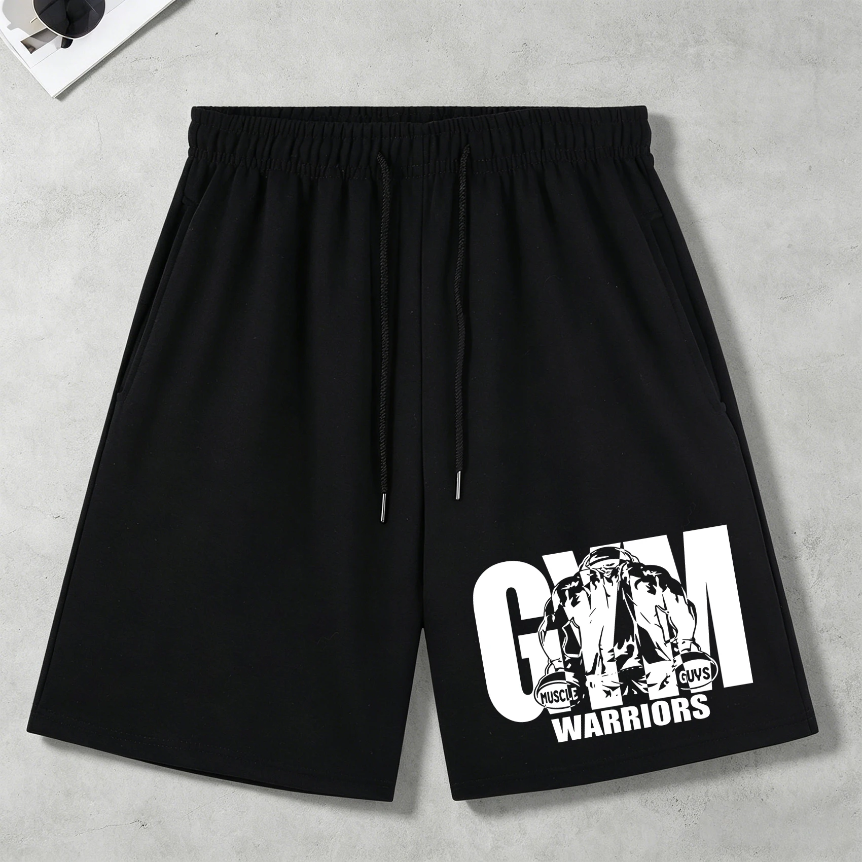 Lift Iron In The Gym Design Mans Pocket Pants Retro All-Match Black Basics Wide-Leg Pant Unisex Drawstring Loose Soft Shorts