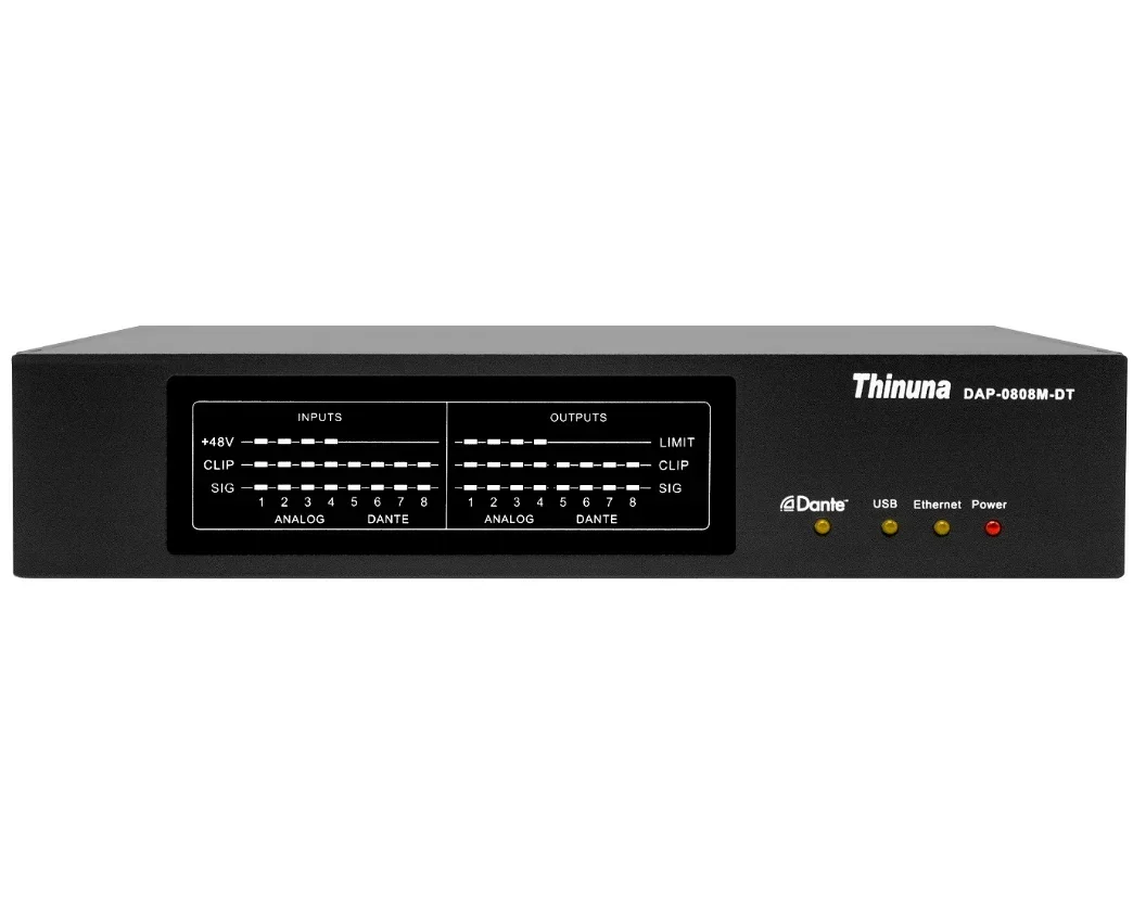 

Thinuna DAP-0808M-DT Professional audio system 4 input 4 output Digital audio processor Network Media Matrix with Dante