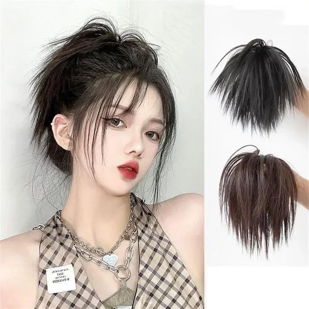 Female synthetic Wig Meatball Head artificial hair Lazy Fluffy Natural Hair Extensions Personality Cool Girl Gentle Versatile