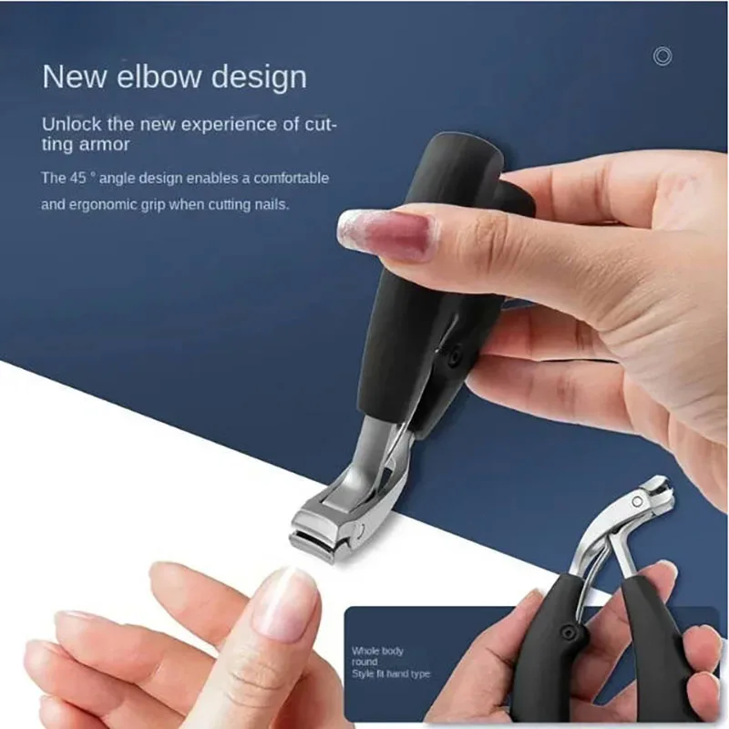 Nail Clippers Splash-proof Diagonal Elbow Nails Clippers Large Open Double-blade Nail Clippers Trim Thick Nails