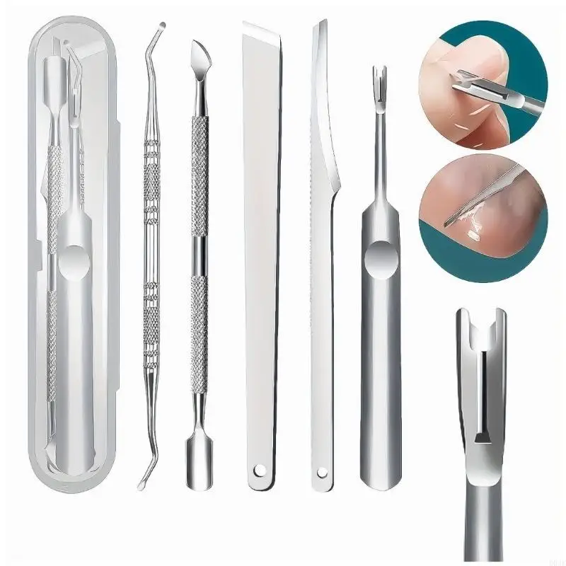 6/9pcs Herramientas uña encarnada cutículas y pedicuring para comodidad