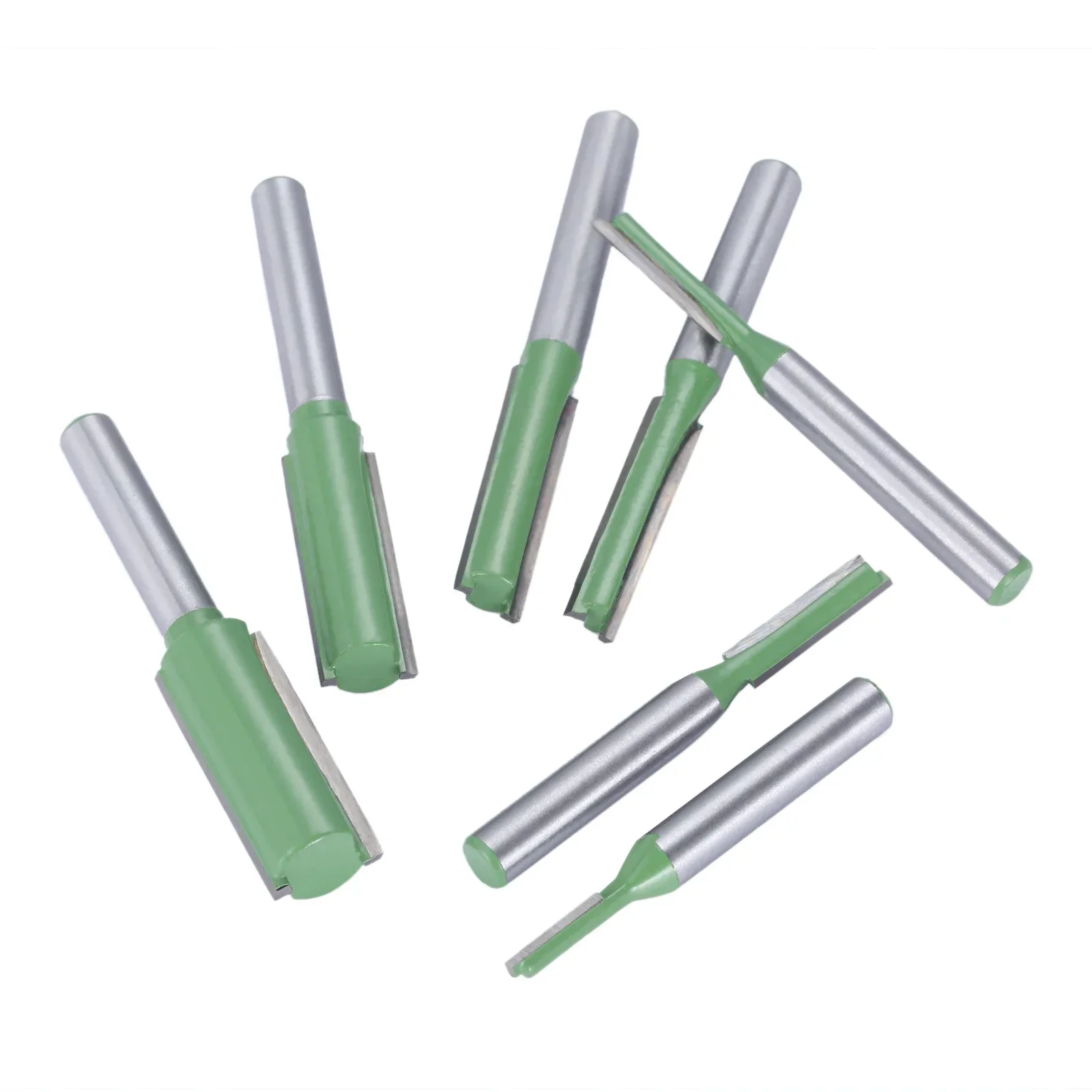 1Pc 1/4" (6.35mm) Shank Single Flute Straight Bit Wood Milling Cutter for Metal Router Bit Woodworking Tool, 7 Sizes