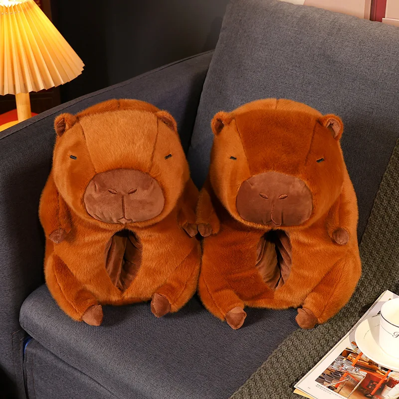 Pantofole di peluche Capybara donne cartone animato carino animali adorabili scarpe accoglienti sandali Capibara pantofole da interno giocattoli