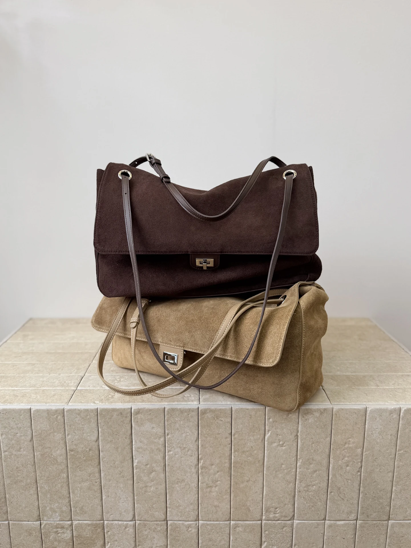 Leather Tote Bag Slouchy Lazy Style Hobo Underarm Bag Travel Large Bag Single Shoulder Slant Cross Bag Women Fashion Accessories