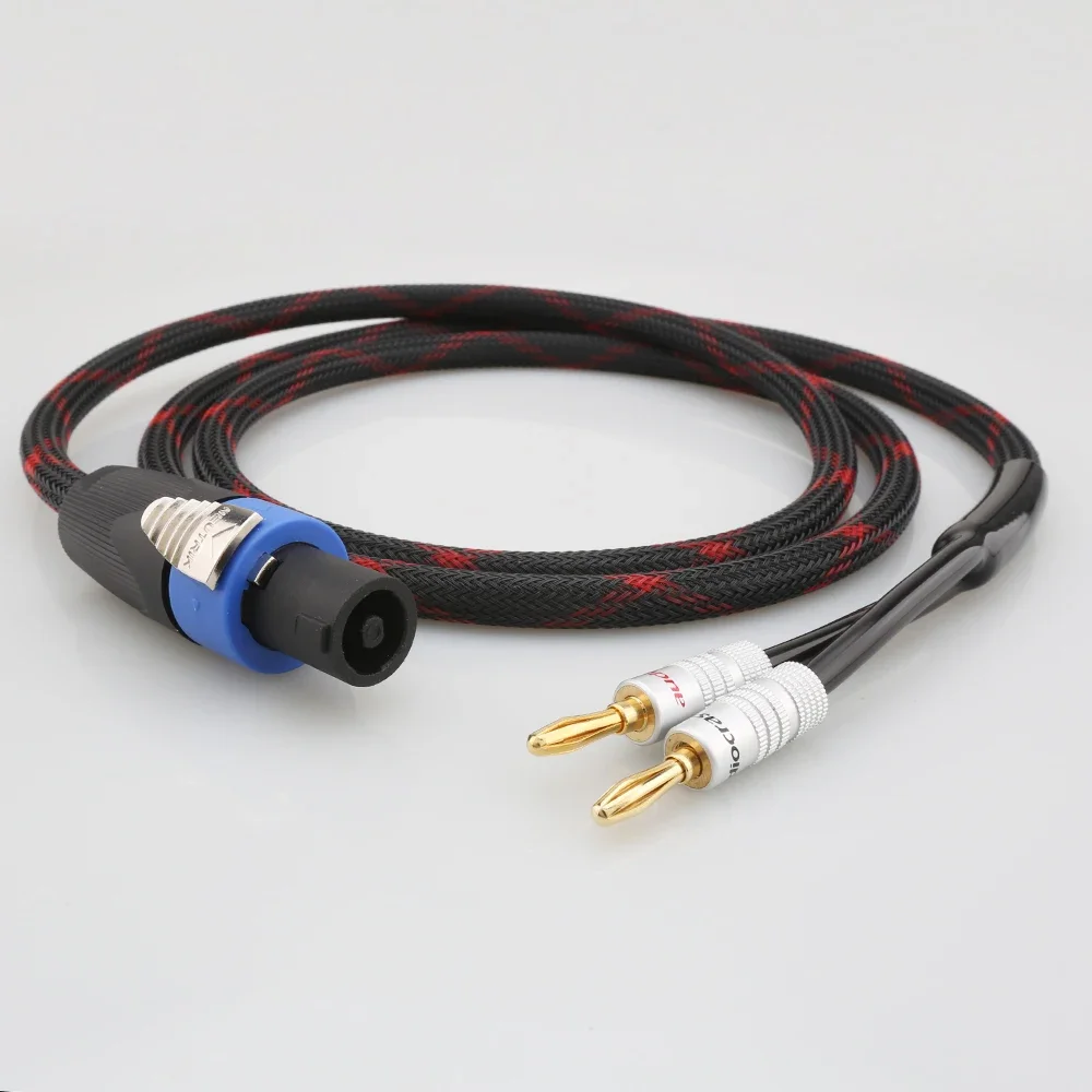 

Audiocrast Speaker Cable 4 Pin Speakon to Dual Banana Spade Y Plug for Stage Quality OFC Audio Cable 1M 2M 3M 5M 8M 10M 12M