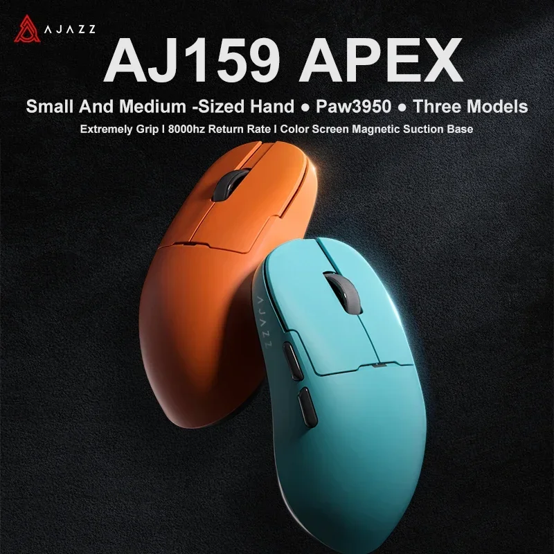 Imagem -02 - Attack Shark x Ajazz Aj159 Apex 2.4g Mouse sem Fio Rgb Doca de Carregamento Magnético Paw3950 30kdpi Gaming Mouse Gamer Laptop