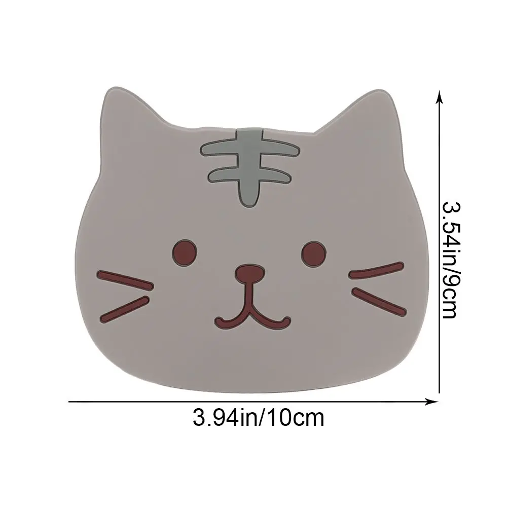 Non-slip Cat Shaped Silicone Cup Mat Holder Coffee Tea Drinks Cartoon Coaster Hot Drink Stand Kitchen Insulated Pad Accessories