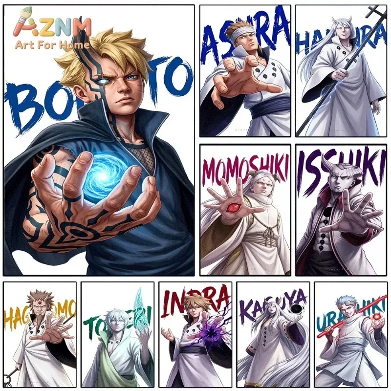 Anime Boruto Otsutsuki Clan Characters Canvas Wall Art Unframed Canvas Poster Print for Boys Bedroom Living Room Home Decor Gift