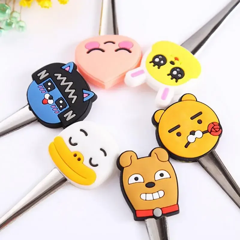 Cute Spoon Creative Cartoon Stainless Steel Tableware Small Spoon PVC Spoon Tea Coffee Stirring Spoon Tableware Kitchen Tool