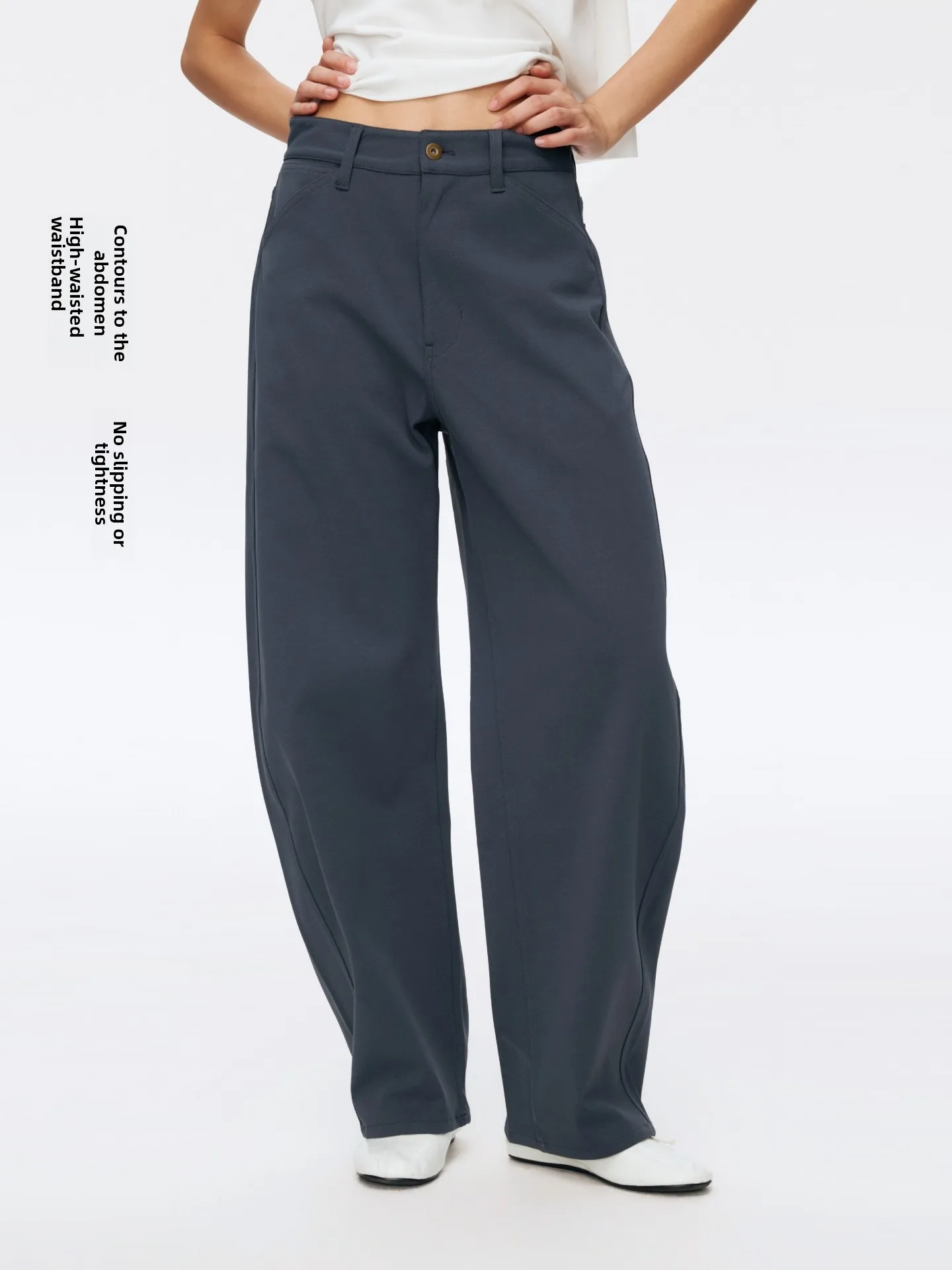 

Oneup Elastic Sports Pants Women's Summer Thin Loose Wide Leg Banana Pants Casual Pants Harlan Style Natural Waist Button Clo...