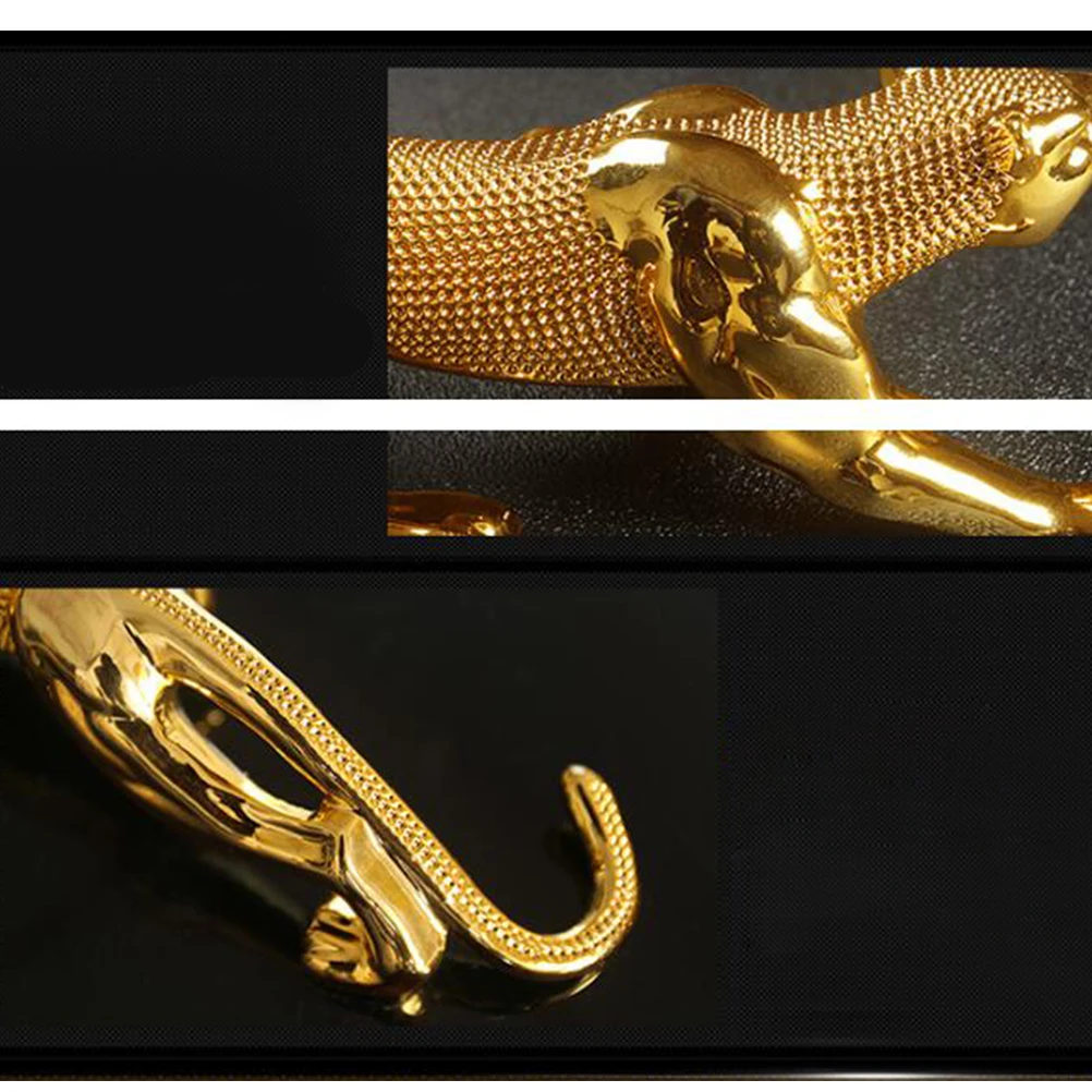 

26cm Leopard Wealth Good Luck Car Interior Craft Resin Gold Coating Fashion Accessories Home Decor Car Decoration Craft