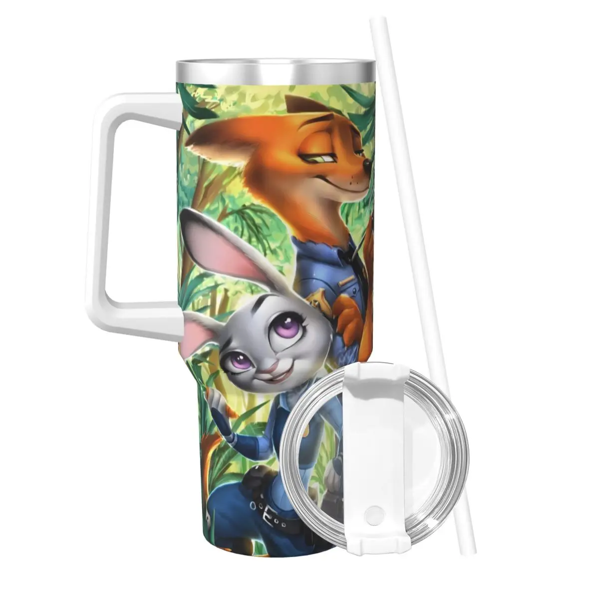 Stainless Steel Tumbler Zootopia Nick Judy Cartoon4 Thermal Mug Keep Heat Cold and Hot Car Mugs Travelist Custom Water Bottle