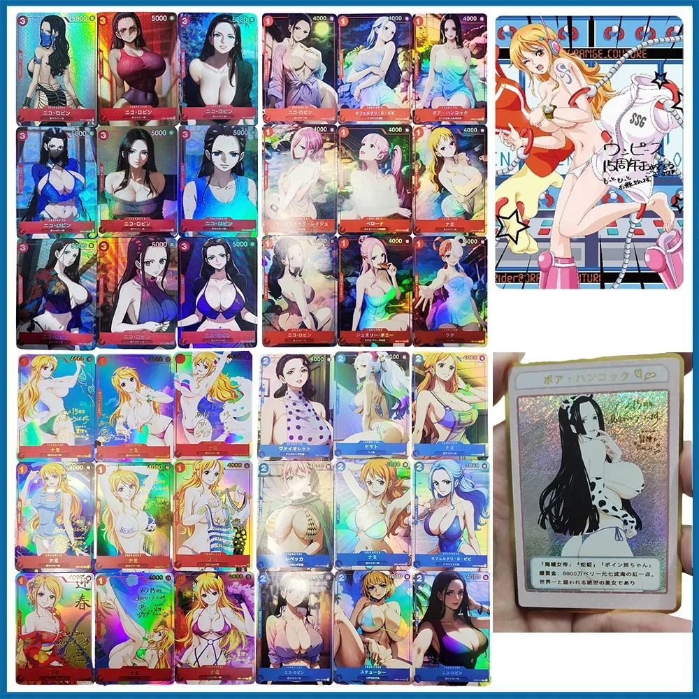 Anime One Piece DIY ACG Boa Hancock zanahoria Vivi Perona Premium Flash Card Game Toys tarjetas coleccionables regalos de Navidad y cumpleaños