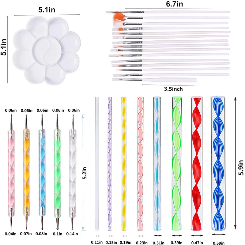 45 Pieces Mandala Dotting Tools For Rock Painting, Embossing Pattern, Craft, Canvas And Drawing