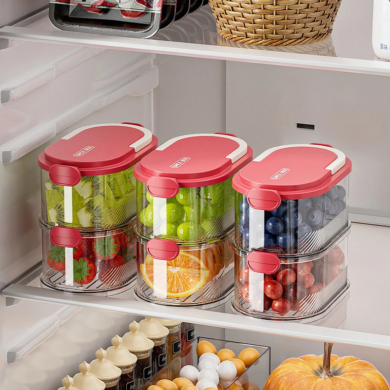 Kitchen Spice Storage Box Onion Ginger Garlic Fresh-keeping Box Multi-layer Food Sealing Moisture-proof Packaging Tank Household