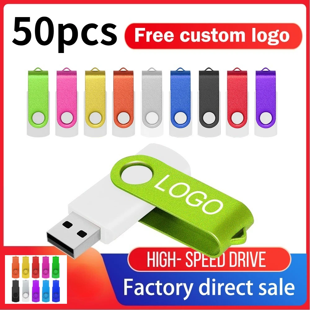 

50PCS USB2.0 Free Custom Logo Usb Stick memoria stick memory 4GB 8GB 16GB 32GB 64GB Flash Drive Pendrive Flash Disk Pen Drives