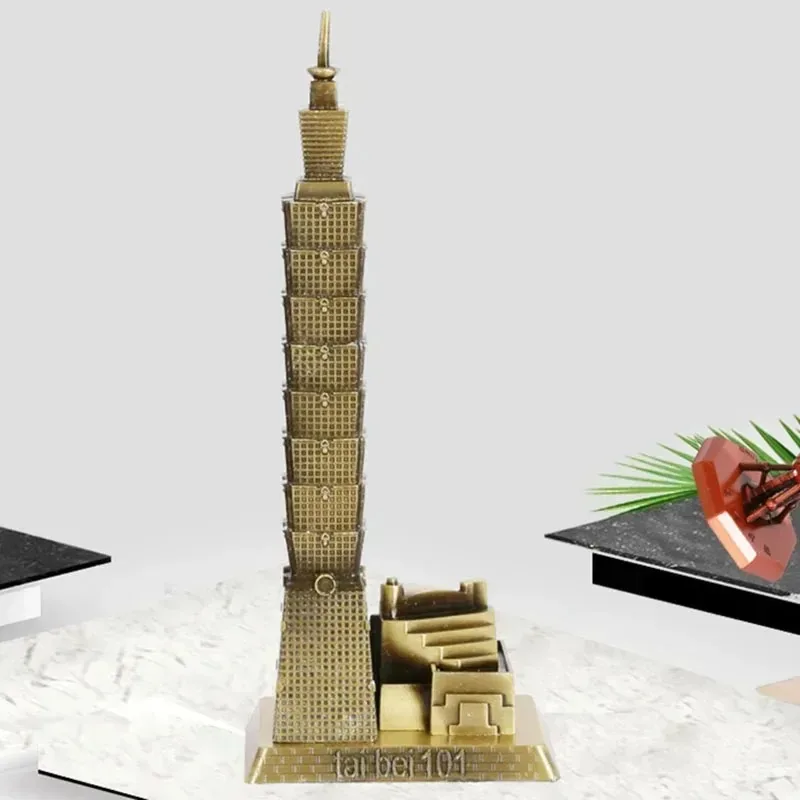 Metal World Famous Building Architecture Model Libert Big Ben Tower Bridge Statue Landmark Tourist Souvenir Home Office Decor