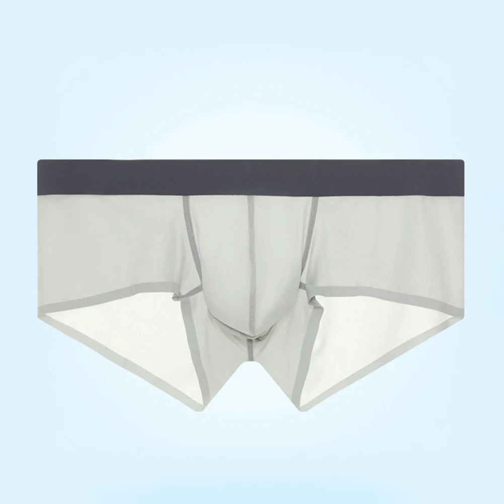 Herren Eis Seide transparente Slips Unterwäsche Trunks Shorts Ausbuchtung Beutel Unterhose atmungsaktive spurlose Männer