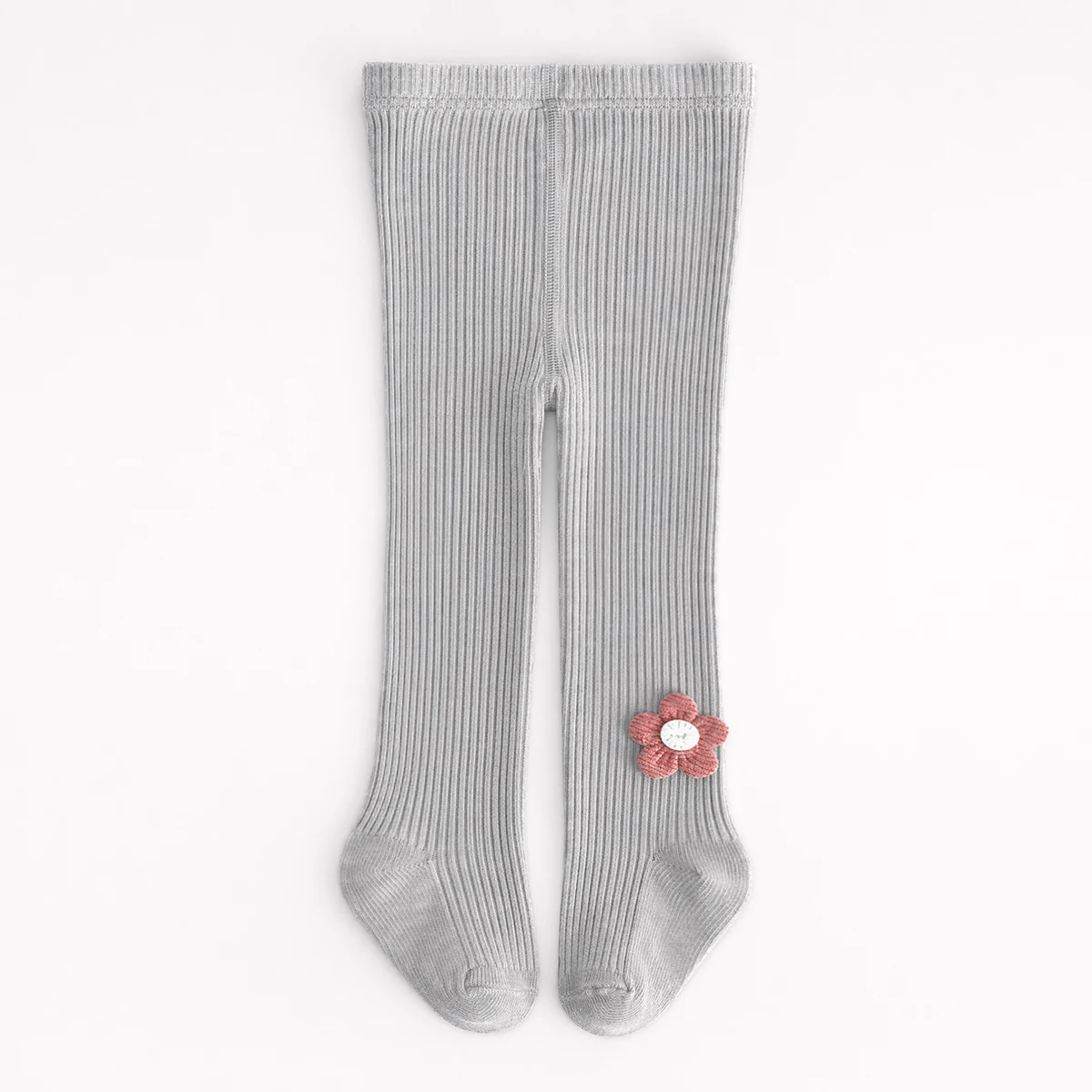 4er-Pack Mädchen- & Kinderstrumpfhosen, schmal geschnitten, warm, hochelastisch, lange Socken mit gerippter Blumenschleife, niedlich und modisch, für den Außenbereich – Detail 4