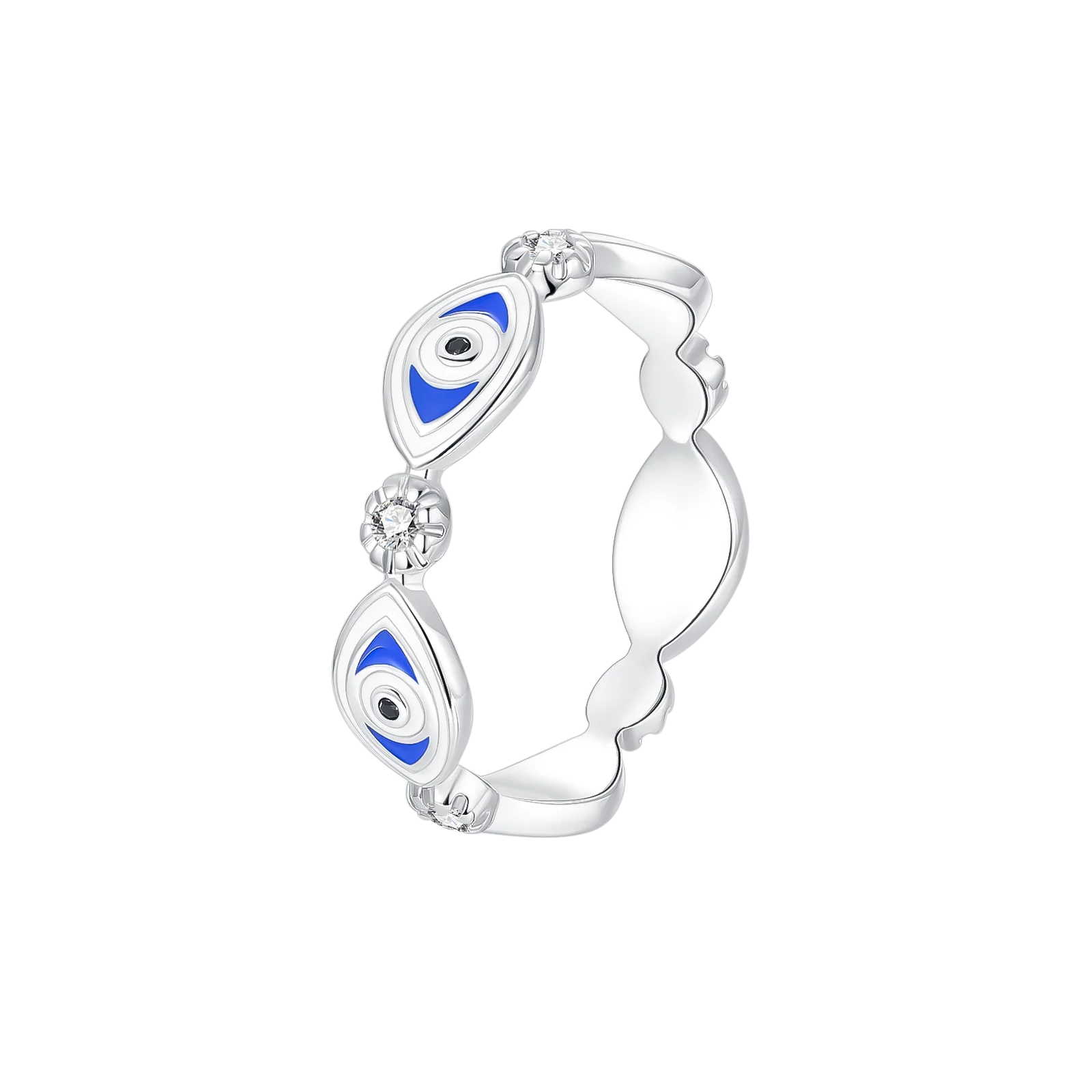 Gold Plated 925 Sterling Silver Evil Eye Adjustable Ring, Gift