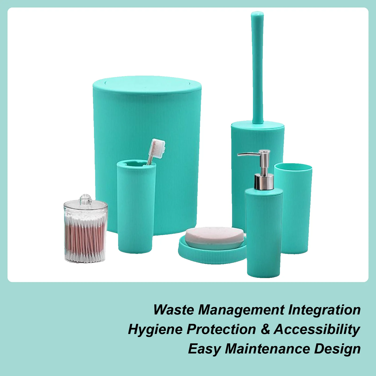 

Bathroom Sets Accessories Bathroom Lotion Soap Dispenser Trash Can Set 7 Pieces Space Saving Countertop Bath Products For