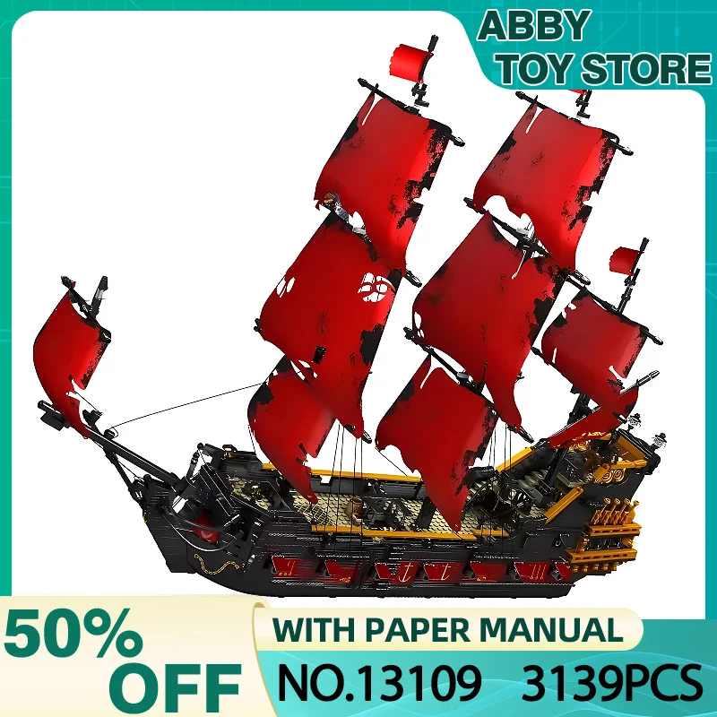 Mal King 13109 Technische Moc Piraten Schip Bouwstenen Rode Schip Model Puzzel Montage Speelgoed Kerstcadeau Voor Kinderen