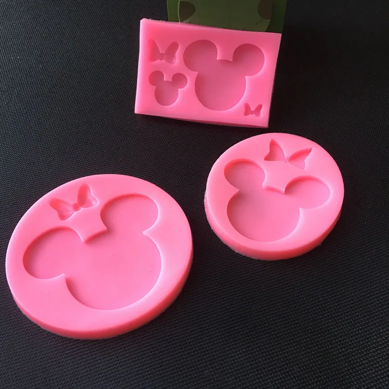 DIY Mouse head and bow shape silicone mold for keychains Jewelry Making Accessories Tools