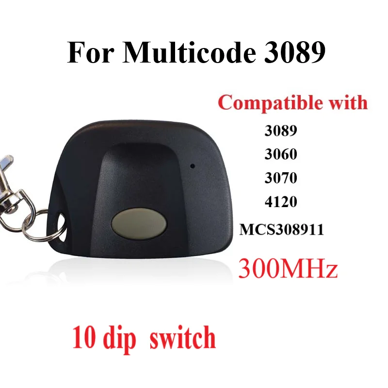 

300MHz 10 DIP Switch Remote For Multi-Code Linear 3089 1089 3060 4140 4120 308911 MCS308911 MCS412001 Garage Door Transmitter