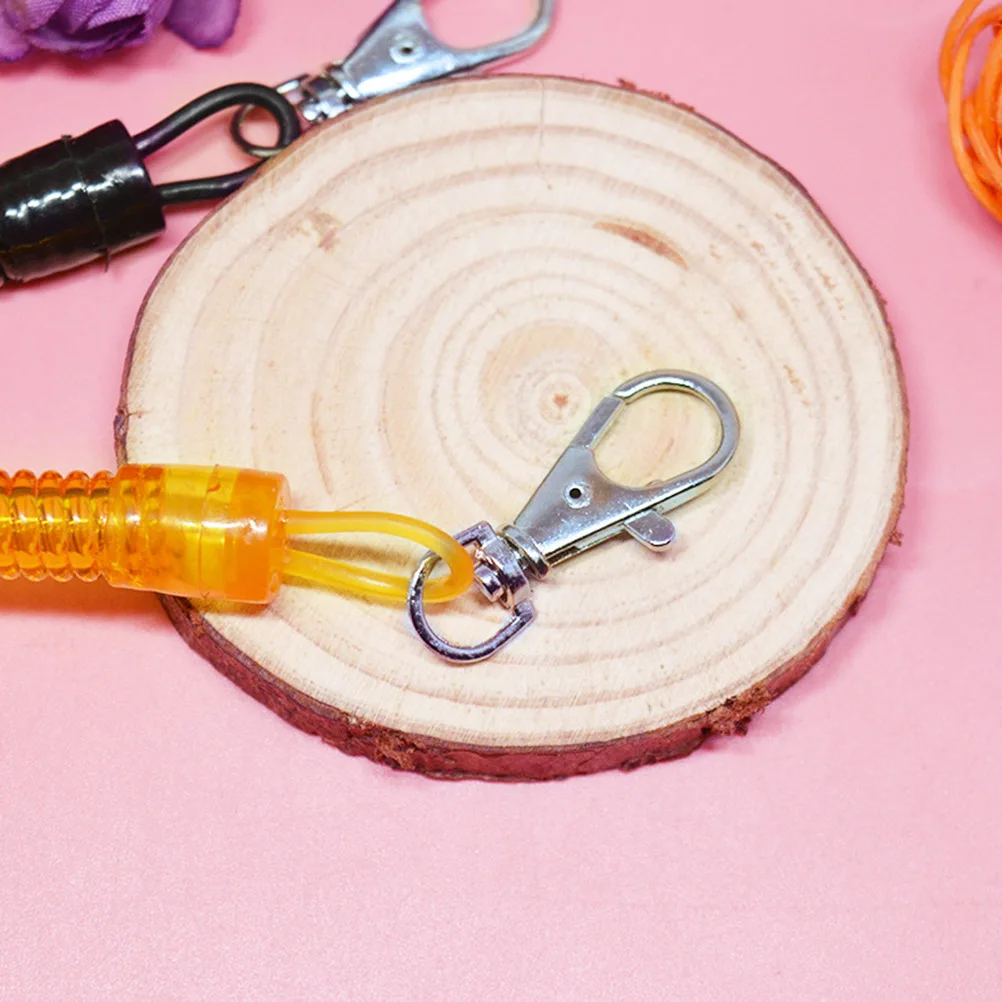 

4 Pcs Key Chain Lanyard Coil Wrist Spring Cord Keyring Stretchy Coiled Strap Dual Purpose