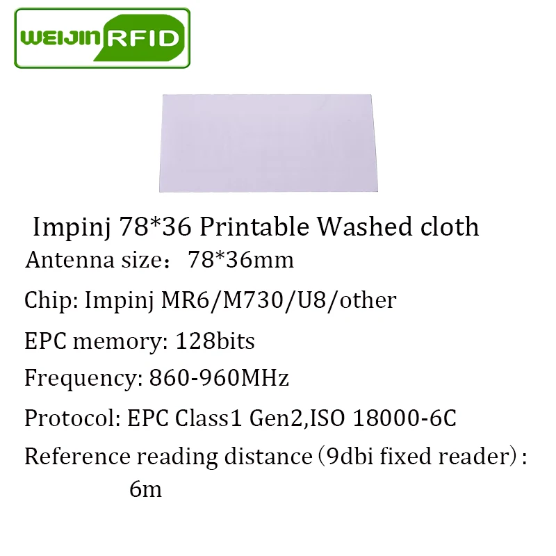 UHF RFID Laundry Tag Washable Printable Clothing Chip 915mhz 860-960mhz EPC Gen2 6C 78x36mm textile Smart Card Passive RFID Tags