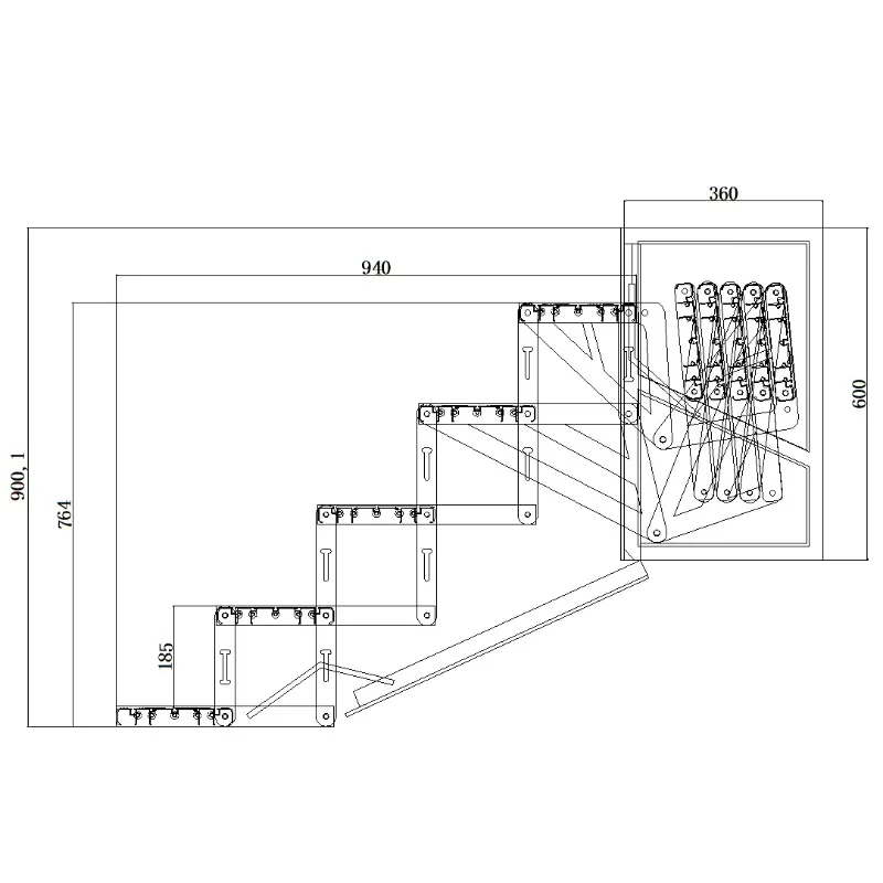 2024 RV 모터홈 카라반 캠퍼 알루미늄 합금 소재 550 수동 접이식 다섯 단계